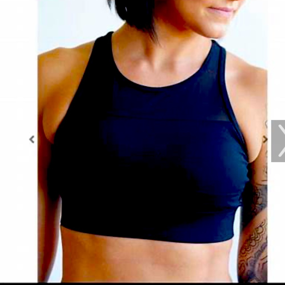 Zyia Active Black ALL STAR BRA Mesh Zip Back One More Rep size Medium